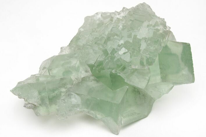 Green Cubic Fluorite Crystals with Phantoms - China #216290